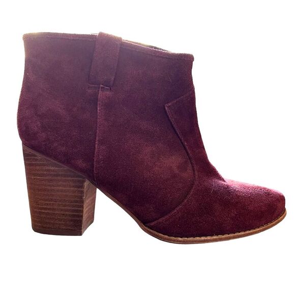 Splendid Lakota Leather Suede Chunky Heel Ankle Booties 10 - Picture 3 of 11